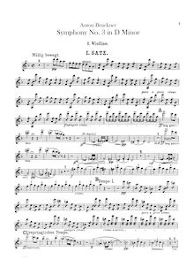 Partition violons I, Symphony No.3 en D minor, Dritte Symphonie