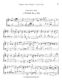 Partition , Prélude du , Ton, Livre d orgue No.1, Premier Livre d Orgue