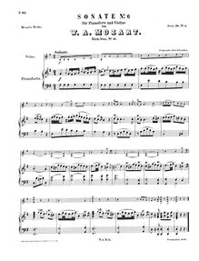 Partition de piano, violon Sonata, Violin Sonata No.6 par Wolfgang Amadeus Mozart