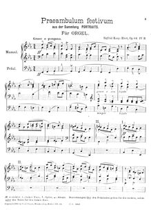 Partition complète, Preambulum festivum für Orgel, E-flat major par Sigfrid Karg-Elert