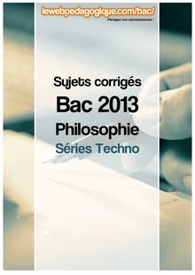 bac 2013 corrigé philosophie séries techno sujet 3 : Commentaire du texte de Descartes, Règles pour la direction de l’esprit