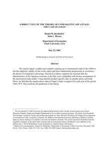 A DIRECT TEST OF THE THEORY OF COMPARATIVE ADVANTAGE: THE CASE OF ...