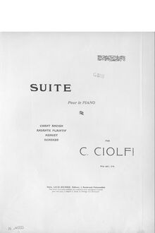 Partition No.1 Chant ancien,  pour le piano, Ciolfi, C