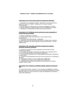 Conseil communautaire Grand Besançon Métropole 15 10 20