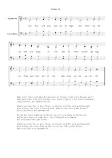 Partition Ps.24: Die Erd und was sich auf ihr regt, SWV 121, Becker Psalter, Op.5