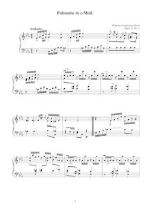 Partition No.2 en C minor, 12 Polonaises, F.12, Bach, Wilhelm Friedemann
