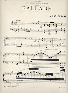 Partition complète, Ballade, A♭ minor, Hasselmans, Alphonse