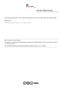 Les fondements microéconomiques du principe de la demande effective - article ; n°3 ; vol.31, pg 430-464