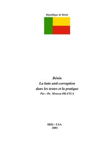 Bénin : la lutte anti-corruption dans les textes et la pratique