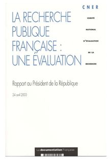 La recherche publique française : une évaluation