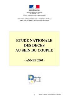 ETUDE NATIONALE DES DECES AU SEIN DU COUPLE