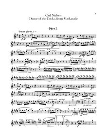 Partition hautbois 1, 2, Masquerade, Maskarade, Nielsen, Carl par Carl Nielsen