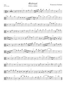 Partition ténor viole de gambe 1, alto clef, Perle e rubini, Soriano, Francesco