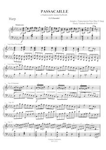 Partition harpe , partie,  No.7 en G minor, Handel, George Frideric