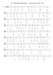Partition ténor , partie [C3 clef], Übers Gebirg Maria geht, E♭ major