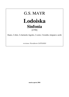Partition Critical Notes (italien), Lodoiska, Mayr, Giovanni Simone