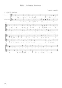 Partition complète, Laudate Dominum, Psalm 150, for double choir SATB + SATB
