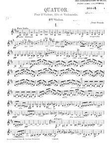 Partition violon 2, corde quatuor, D major, Franck, César