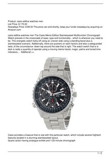 Casio Men8217s EF527D1AV 8220Edifice8221 Stainless Steel MultiFunction Watch Watch Reviews
