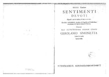 Partition Basso continuo, Sentimenti devoti espressi con la musica di due, e tre voci [...] libro secondo, Op.6