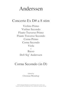 Partition cor 2 (en D), Concerto Ex D# a 8 stim, D major, Anderssen