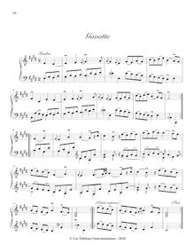 Partition , gavottes, Pièces de clavecin, Du Phly, Jacques