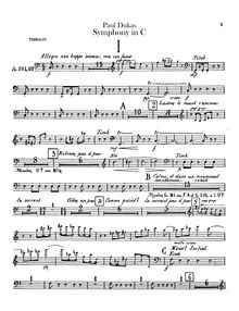 Partition timbales, Symphony en C, Dukas, Paul