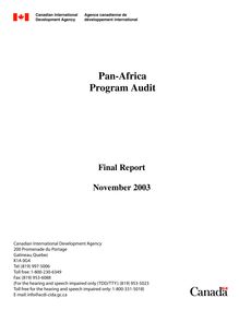 Word Pro - Pan- Africa Program Audit Final Report November.lwp
