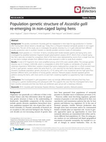 Population genetic structure of Ascaridia galli re-emerging in non-caged laying hens