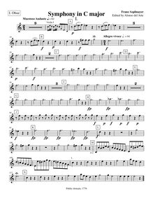Partition hautbois 1, Symphony en C major, C major, Asplmayr, Franz
