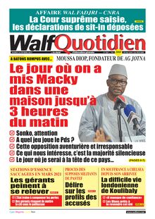 Walf Quotidien N°9267 - Du mardi 14 février 2023