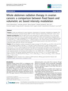 Whole abdomen radiation therapy in ovarian cancers: a comparison between fixed beam and volumetric arc based intensity modulation