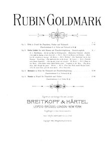 Partition de violon, violon Sonata, Op.4, B minor, Goldmark, Rubin