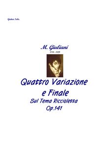 Partition complète, Quattro variazioni e finale sul tema Riccioletta, Op.141