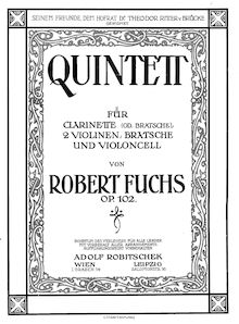 Partition violon I, clarinette quintette, Op.102, Quintet for Clarinet and Strings in E♭ Major, Op.102