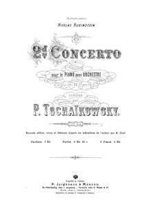 Partition complète, Piano Concerto No.2, Op.44, G major, Tchaikovsky, Pyotr par Pyotr Tchaikovsky