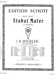 Partition violon et partition de piano, Fantaisie sur des motifs du Stabat Mater de Rossini, Op.134