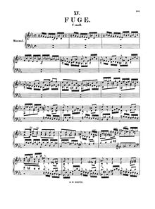 Partition complète, Fugue en C minor, C minor, Bach, Johann Sebastian