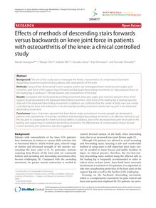 Effects of methods of descending stairs forwards versus backwards on knee joint force in patients with osteoarthritis of the knee: a clinical controlled study
