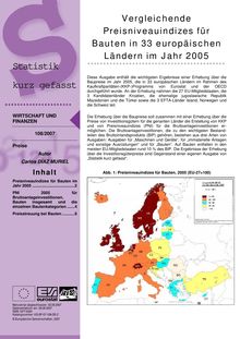 Vergleichende Preisniveauindizes für Bauten in 33 europäischen Ländern im Jahr 2005