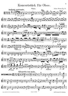 Partition viole de gambe, Konzertstück für hautbois, Rietz, Julius