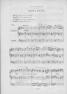 Partition Berceuse (ré bémol), Douze pièces nouvelles pour orgue ou piano-pédalier, Op.59