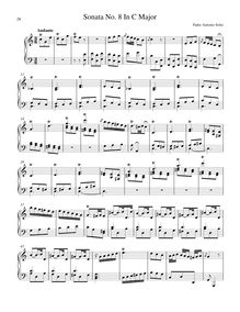 Partition Sonata en C major, R.8, clavier sonates R.1–10, Soler, Antonio