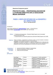 PROYECTO UANL PROFESIONALIZACION DE DIRECTIVOS DE PREPARATORIAS FASE de12 a de noviembre de