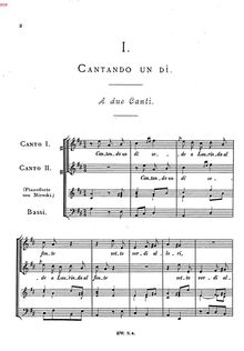 Partition complète, Cantando un dì, D major, Clari, Giovanni Carlo Maria