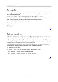 exercices Loi de Poisson mathématiques maths exos