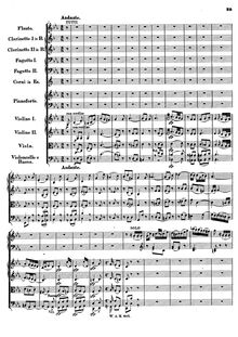 Partition , Andante, Piano Concerto No.22, E♭ major, Mozart, Wolfgang Amadeus