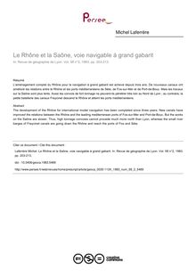 Le Rhône et la Saône, voie navigable à grand gabarit - article ; n°2 ; vol.58, pg 203-213