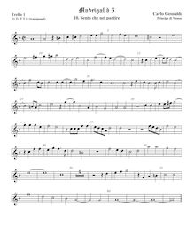 Partition viole de gambe aigue 1, Madrigali a Cinque Voci [Libro secondo] par Carlo Gesualdo
