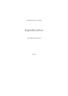 Partition complète, Rapsodia antica, Beischer-Matyó, Tamás